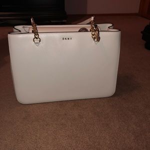 DKNY white tote bag.